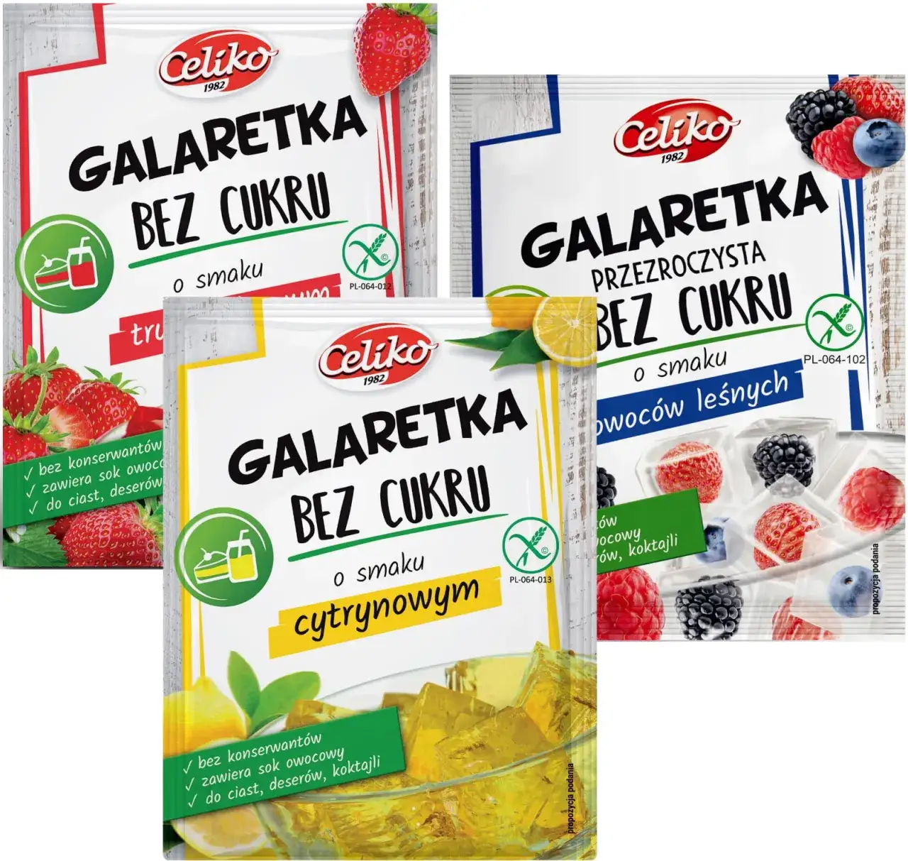 porównanie galaretek bez cukru opakowania marki