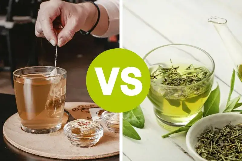 zielona herbata liściasta vs herbata w torebce