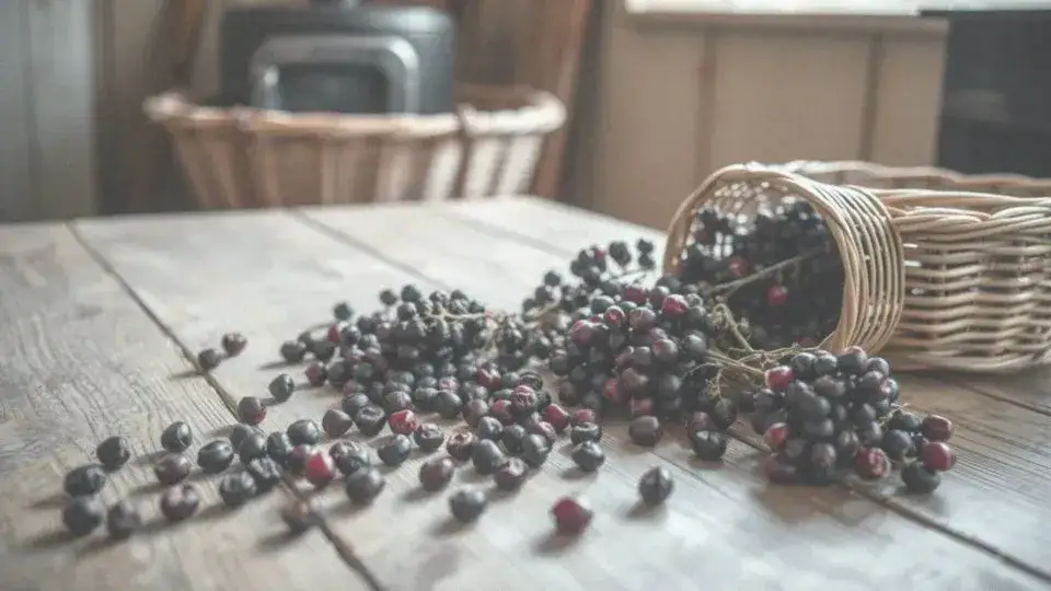 Świeże owoce aronii przed suszeniem